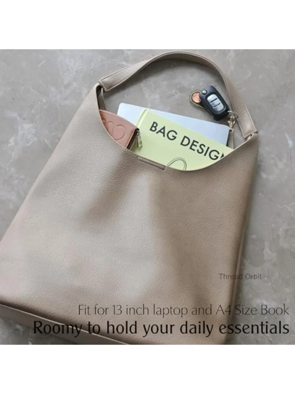 Soft Vegan Leather Slouchy Hobo Bag Shoulder Tote Purse